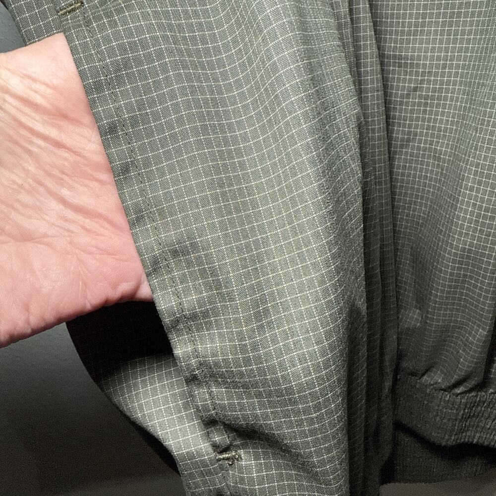 Eddie Bauer Golf Vest Mens Large Green Microcheck Windbreaker Pullover Pocket - Picture 3 of 7